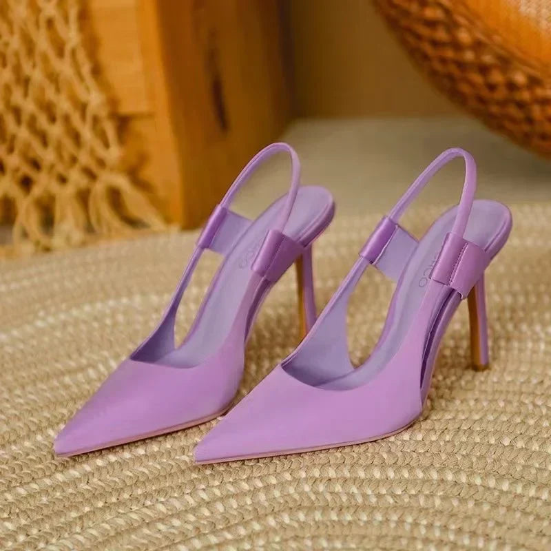 Slingback-Absätze - Spitzenzehen - Hoher Absatz - Slingback-Pumps - Damenabsätze