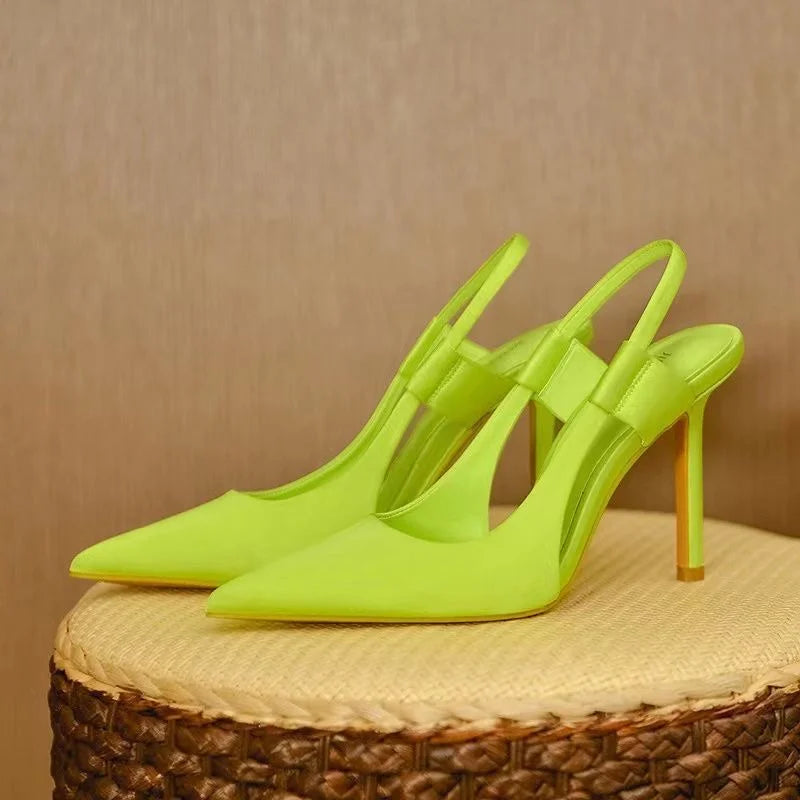 Slingback-Absätze - Spitzenzehen - Hoher Absatz - Slingback-Pumps - Damenabsätze