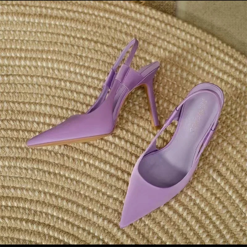Slingback-Absätze - Spitzenzehen - Hoher Absatz - Slingback-Pumps - Damenabsätze