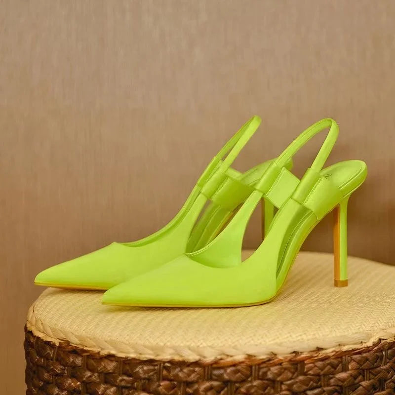 Slingback-Absätze - Spitzenzehen - Hoher Absatz - Slingback-Pumps - Damenabsätze