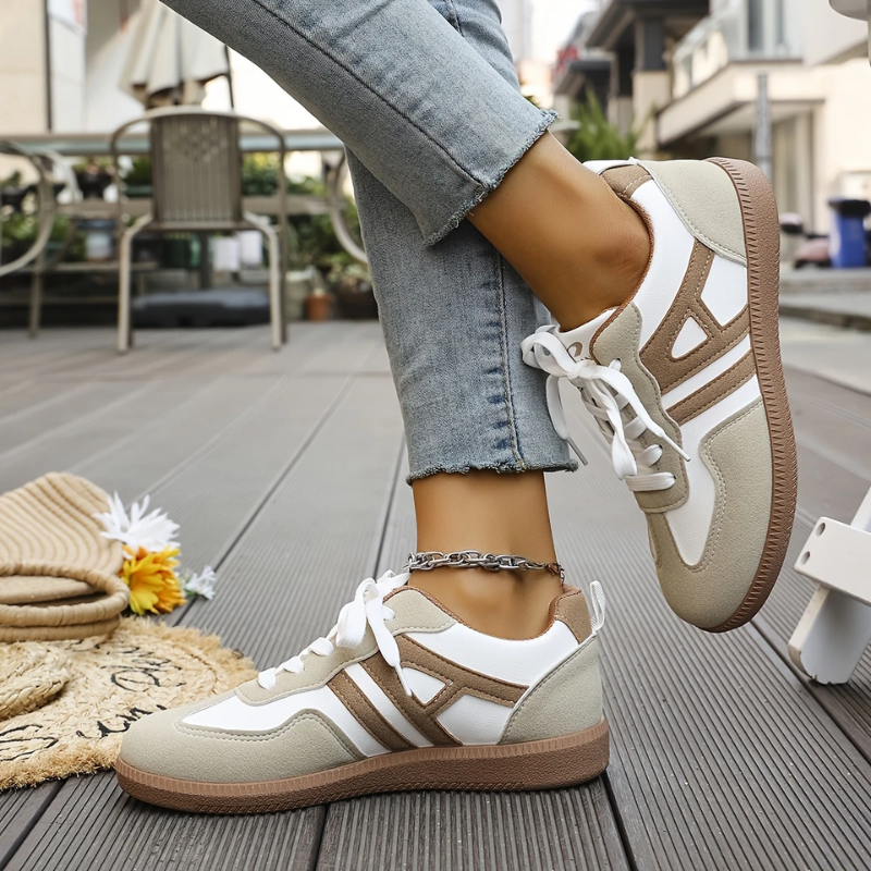 Sneakers | Beige | Schnürsenkel | Lässige Sneakers | Damenschuhe