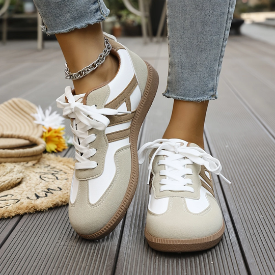 Sneakers | Beige | Schnürsenkel | Lässige Sneakers | Damenschuhe
