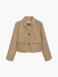 Wildlederjacke Klassische Kurzjacke mit Taschen