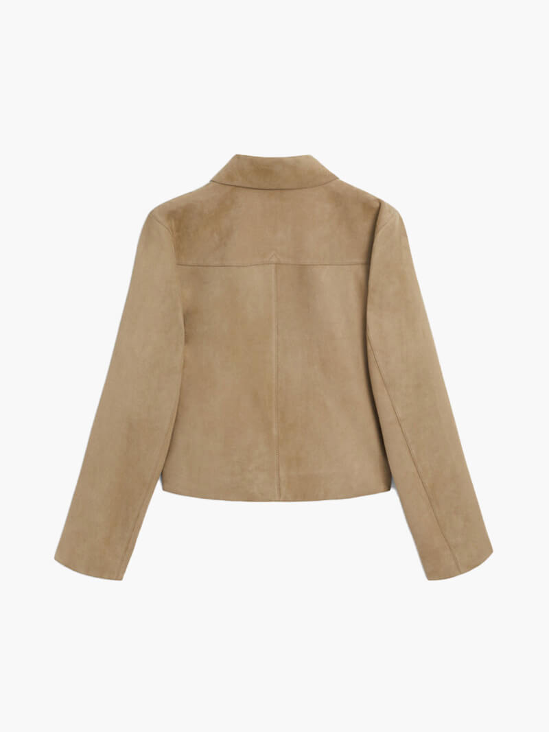 Wildlederjacke Klassische Kurzjacke mit Taschen