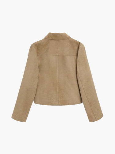 Wildlederjacke Klassische Kurzjacke mit Taschen