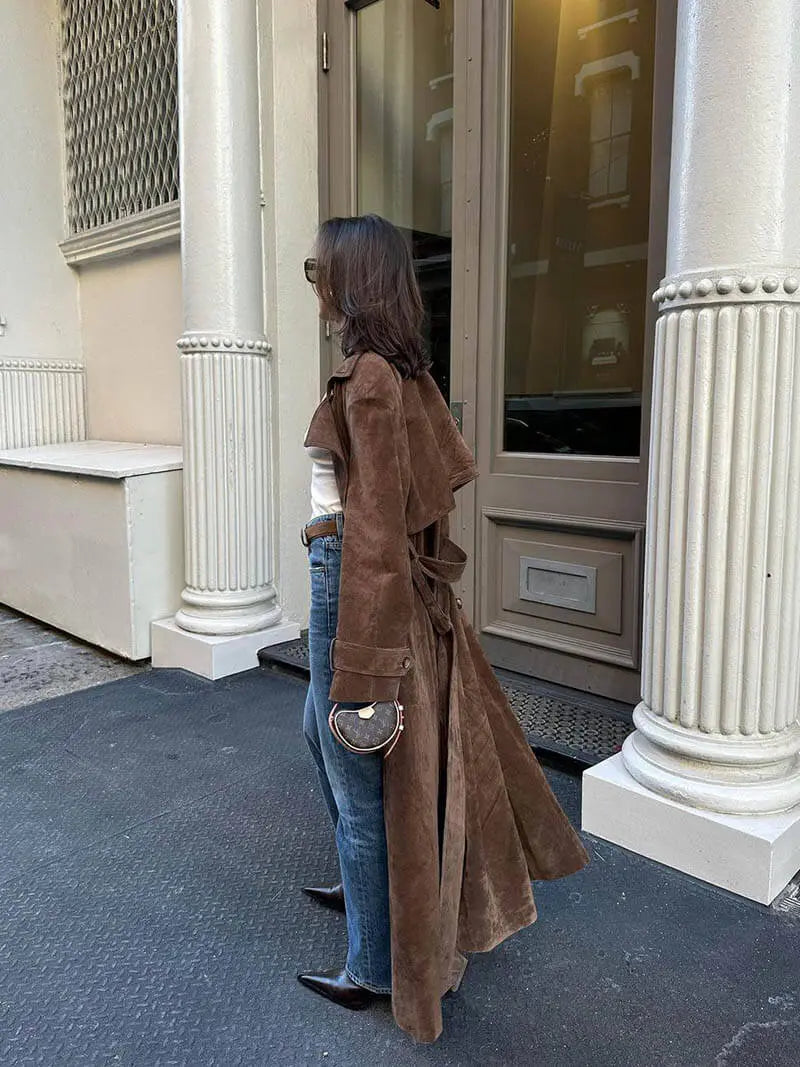 Shopnory | Wildleder Trenchcoat