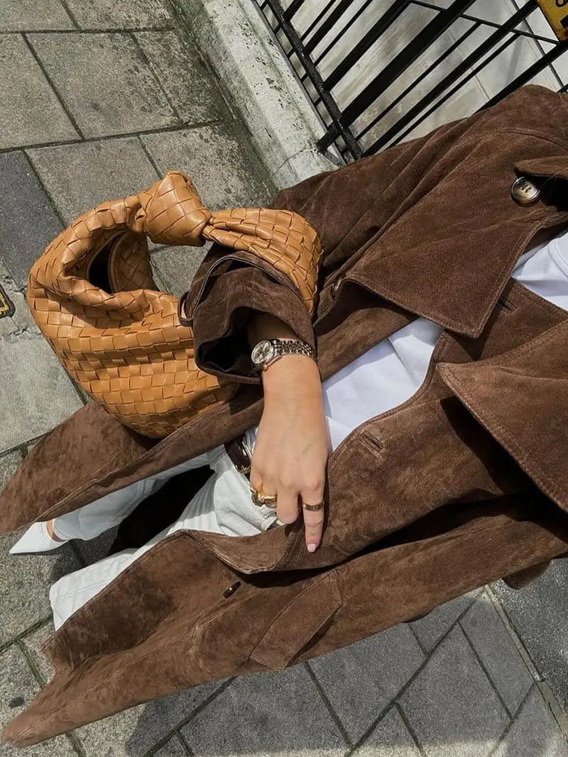 Shopnory | Wildleder Trenchcoat