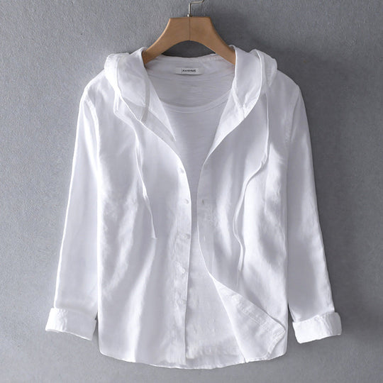 Damen Luftige Weiche Bluse mit Kapuze Taschen