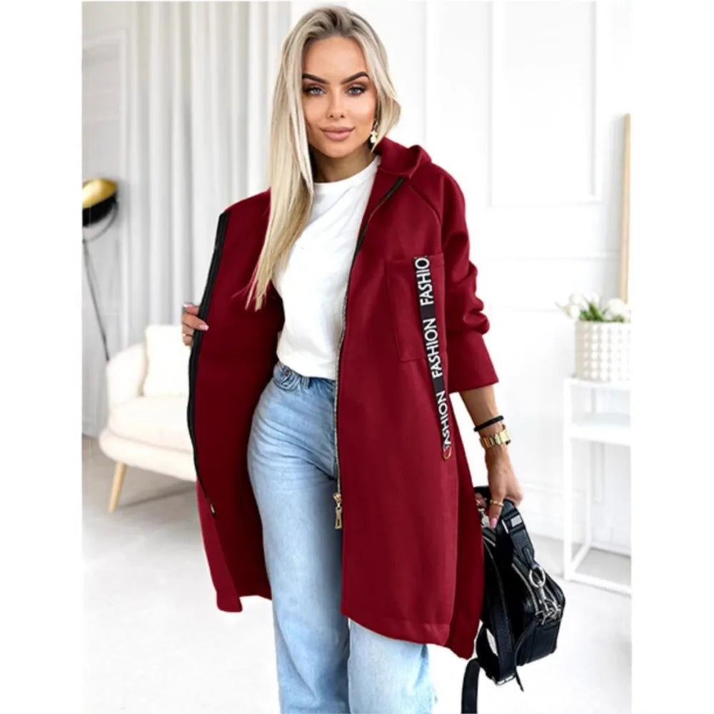 Fleece Hoodie Jacke - Damen Winterjacke