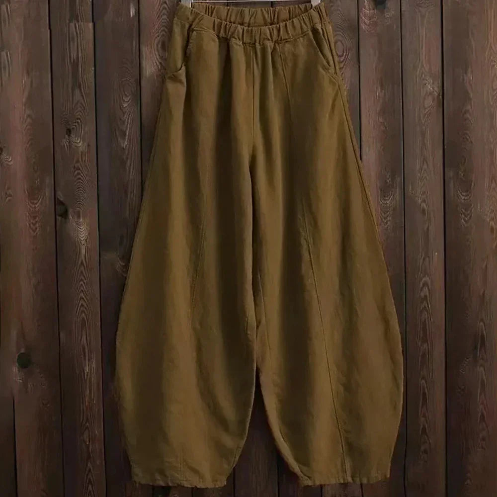 Baumwoll-Leinen-Hose
