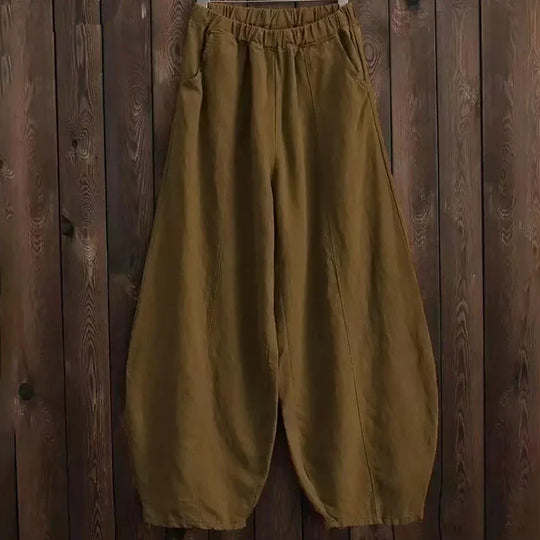 Baumwoll-Leinen-Hose