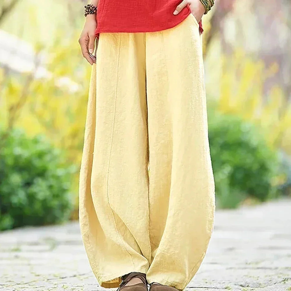 Baumwoll-Leinen-Hose