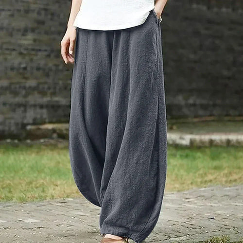Baumwoll-Leinen-Hose