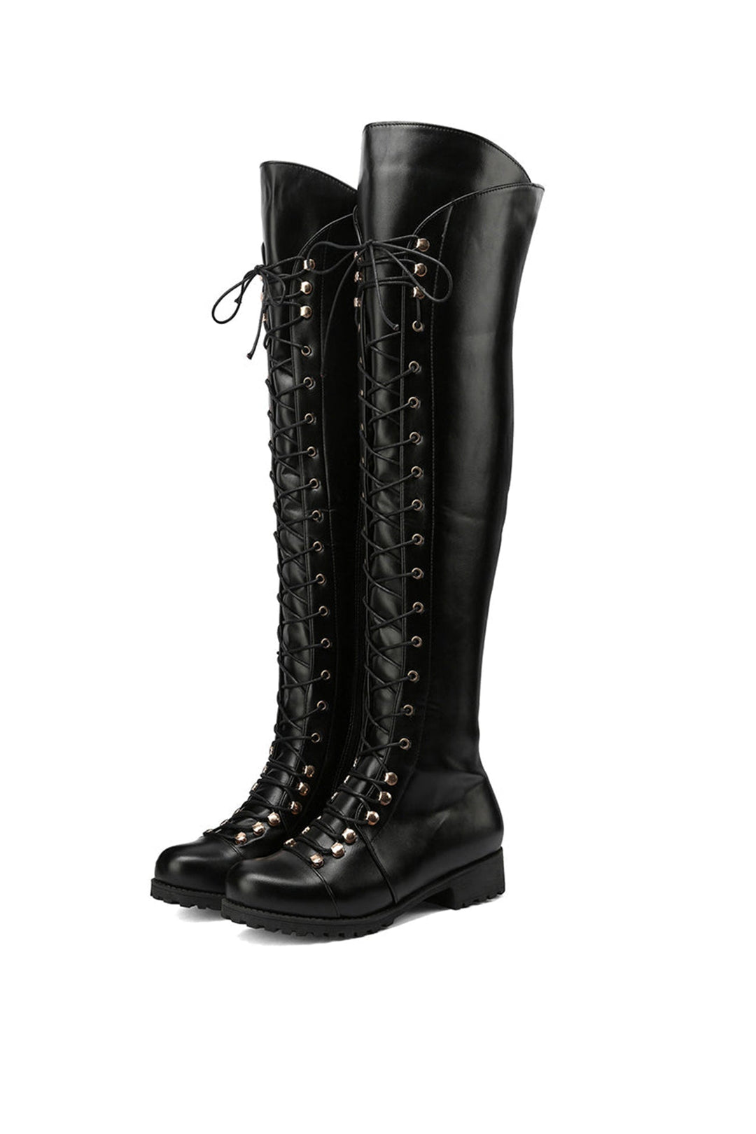 Over-The-Knee Stiefel mit Schnürsenkeln