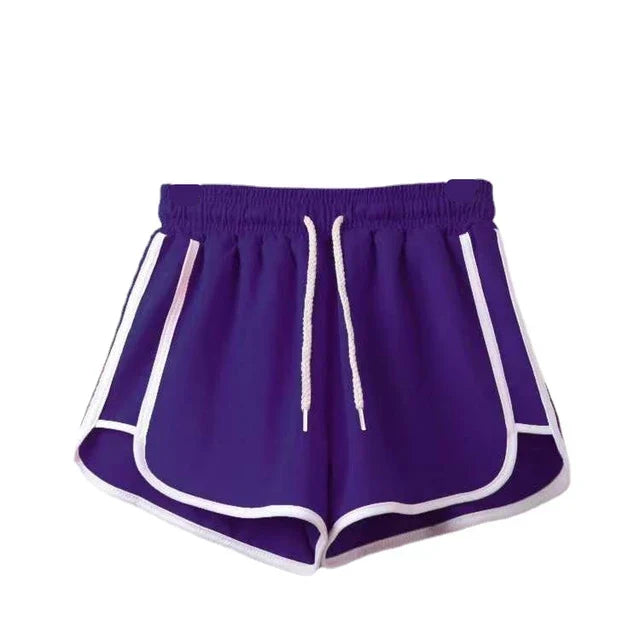 Damen Streifenshorts mit Atmungsaktivem, Elastischem Bund
