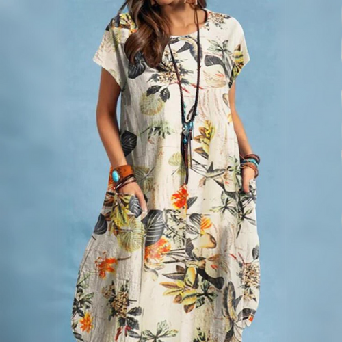 Elegante Sommerkleider Damen mit Rundhalsausschnitt