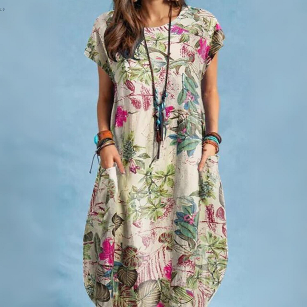 Elegante Sommerkleider Damen mit Rundhalsausschnitt