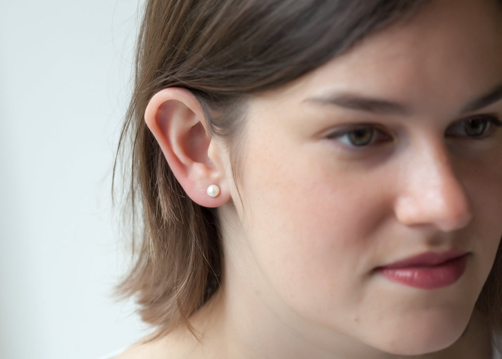 Ohrstecker Silber Süsswasserzuchtperle - Perlen Ohrringe für Damen | Shop Nory