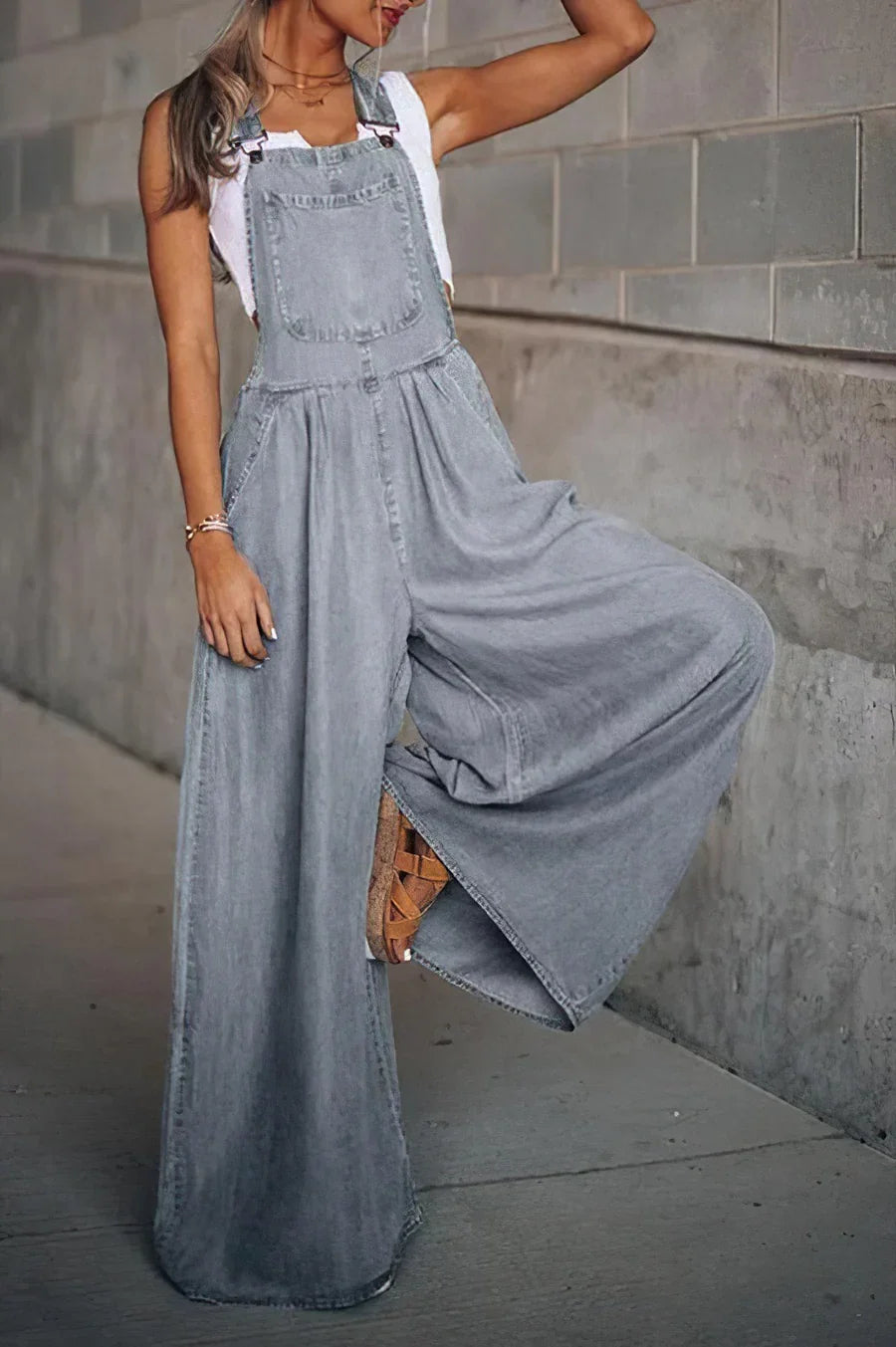 Armelloser Trendiger Denim-Overall für Damen