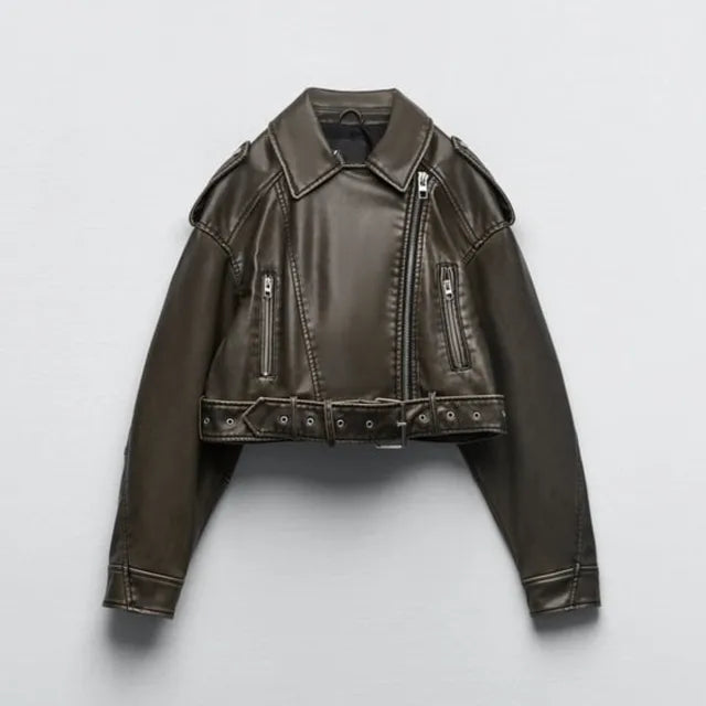 Kurze Bikerjacke Für Damen