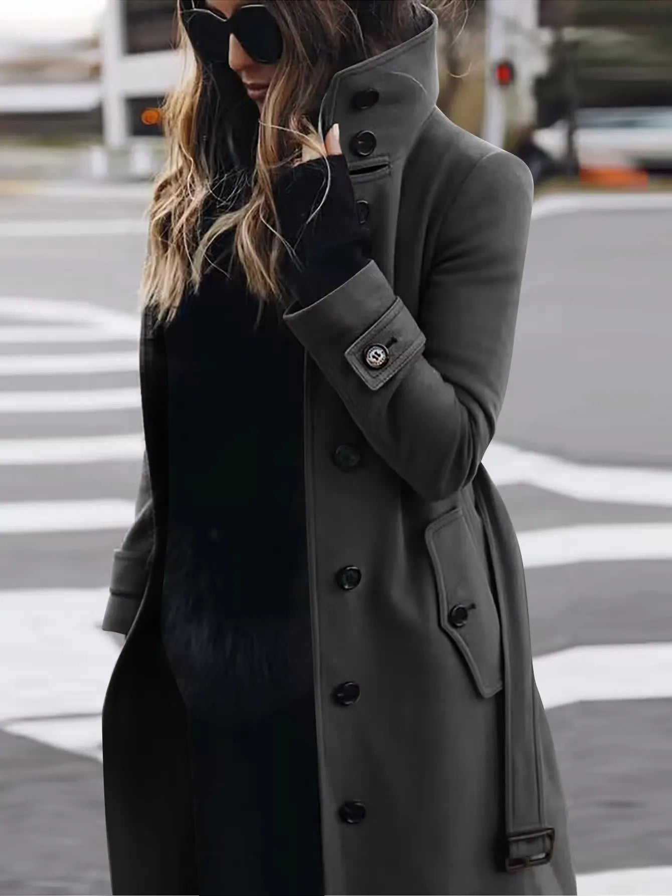 Lange wasserdichte Trenchcoat für Frauen