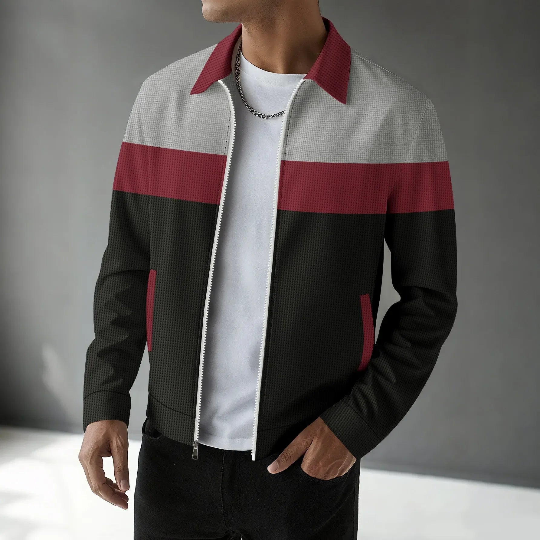 Herren Cardigan mit Waffelmuster