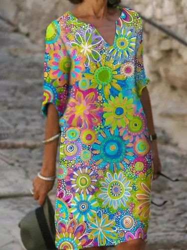 ShopNory | Baumwolle Blumenkleid für Damen