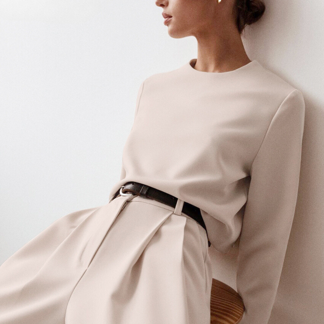 Elegante Damen Zweiteilige Set Mit Weit Geschnittene Hose