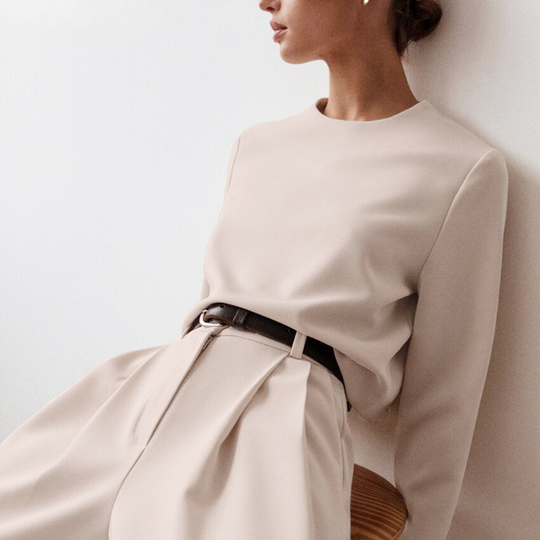 Elegante Damen Zweiteilige Set Mit Weit Geschnittene Hose