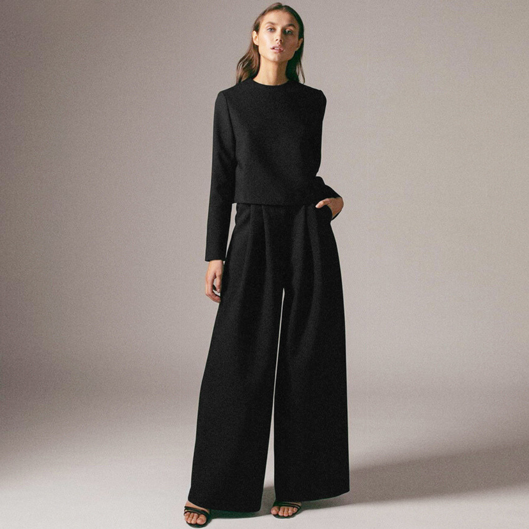 Elegante Damen Zweiteilige Set Mit Weit Geschnittene Hose