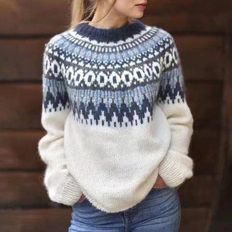 Pullover - Gemütlicher nordischer Strickpullover