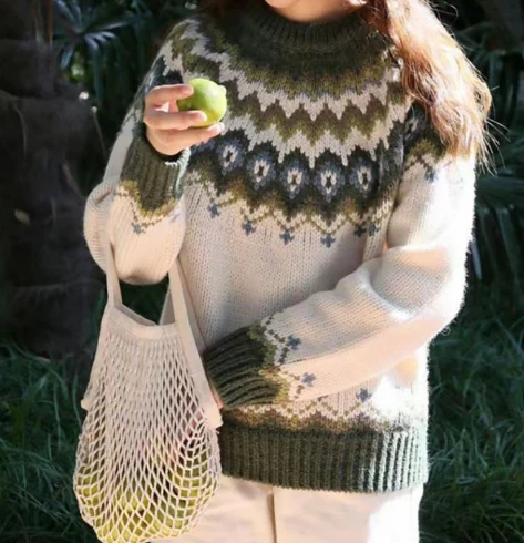 Pullover - Gemütlicher nordischer Strickpullover