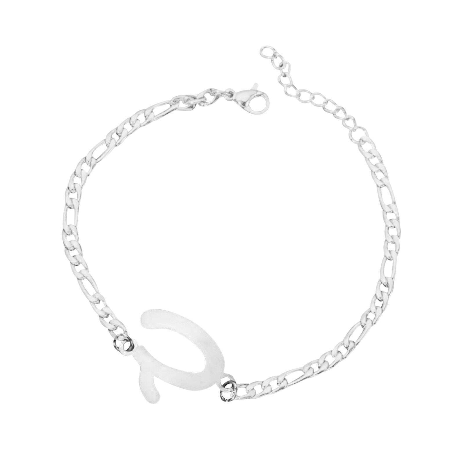 Damen Mädchen Silber Edelstahl Titan Einzelbuchstaben Initialen Armbänder | Shop Nory