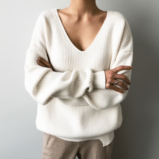 Bequeme V-Ausschnitt Pullover