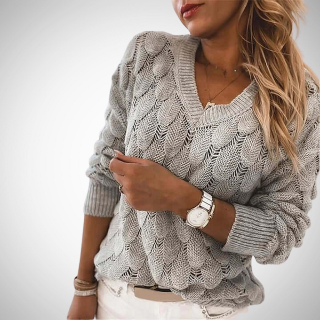 V-Ausschnitt Strickpullover