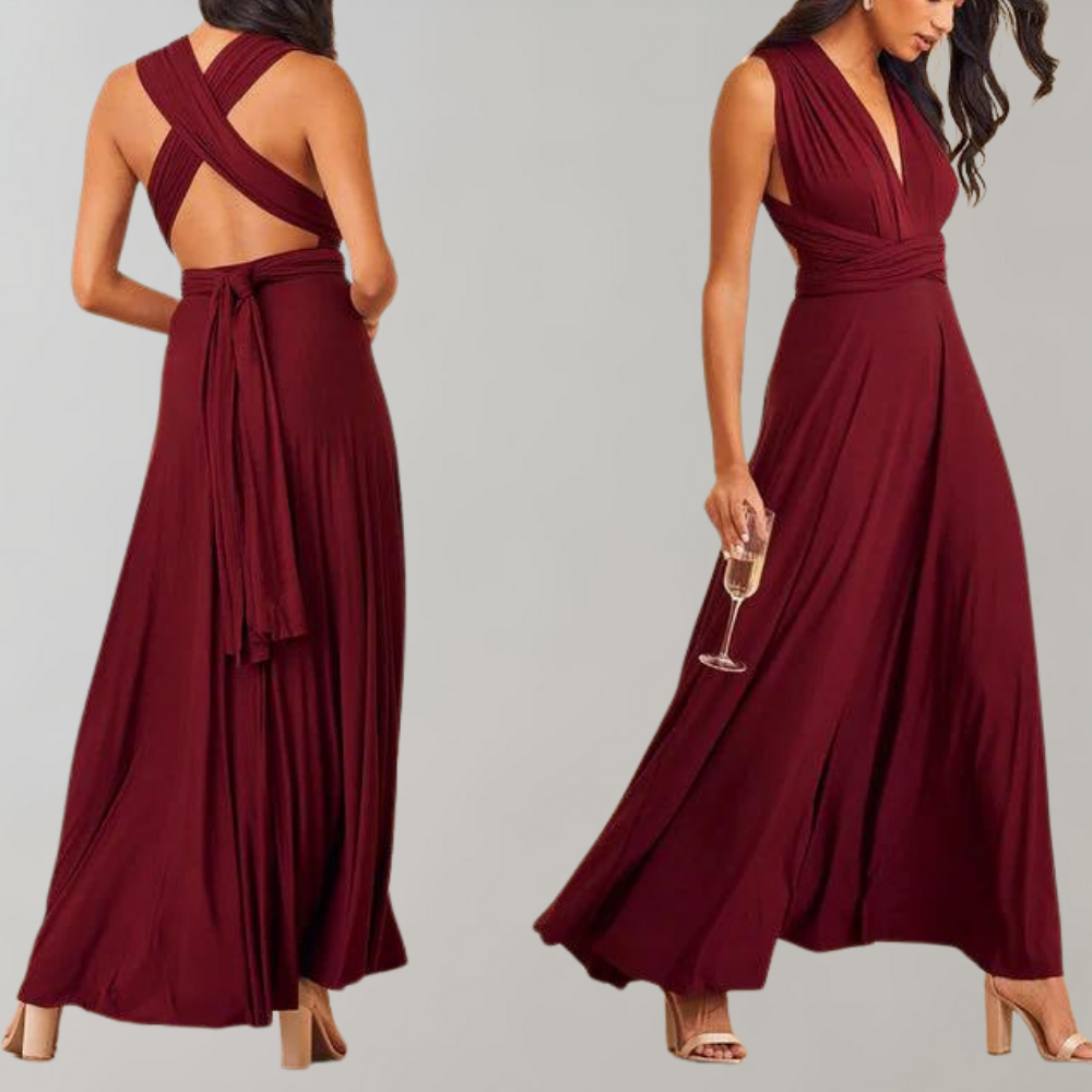 Elegante Damen Infinity Kleid Schickes Wickel Sommerkleid