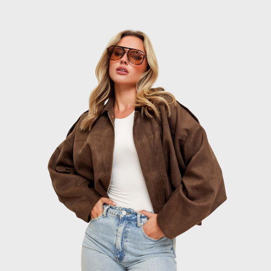 Wildleder Übergroße Warme Lederjacke
