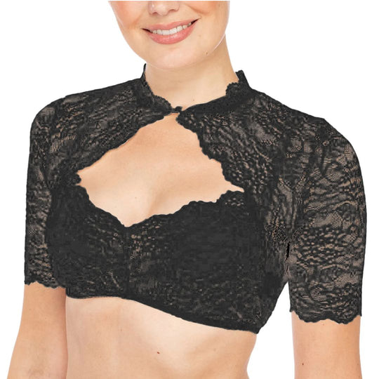 Shop Nory | Dirndlbluse mit Spitzenmuster und Verführerischem Ausschnitt für Oktoberfest