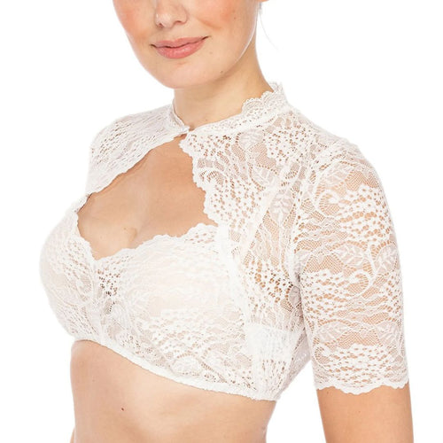 Shop Nory | Dirndlbluse mit Spitzenmuster und Verführerischem Ausschnitt für Oktoberfest