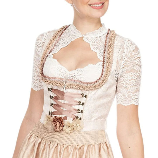 Shop Nory | Dirndlbluse mit Spitzenmuster und Verführerischem Ausschnitt für Oktoberfest