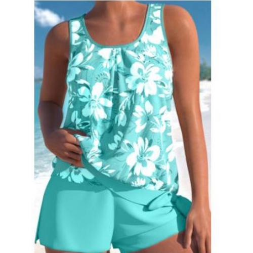Damen Blumenmuster Zweiteiliges Badeanzug Set Bright