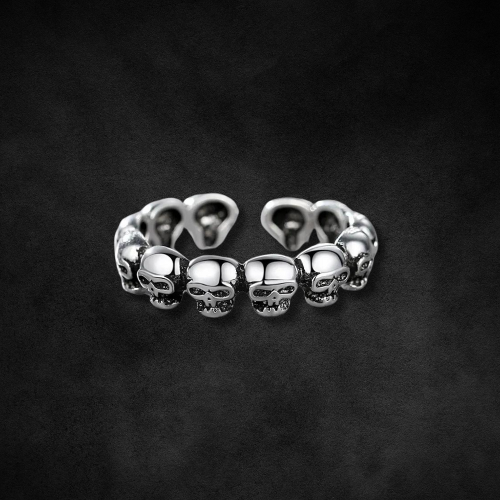 Sterling Silver Skull Open Band Ring | Shop Nory