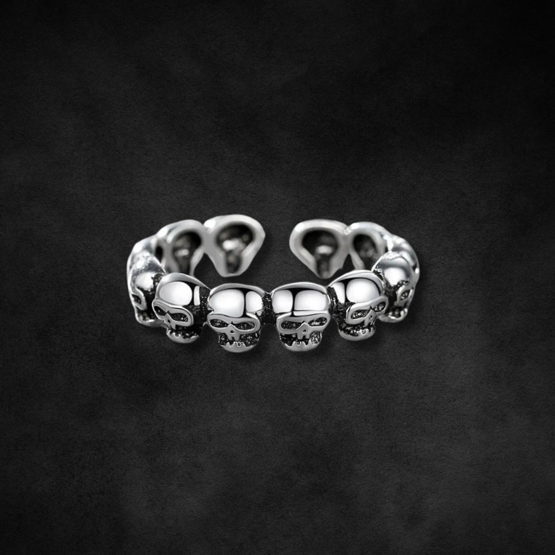 Sterling Silver Skull Open Band Ring | Shop Nory