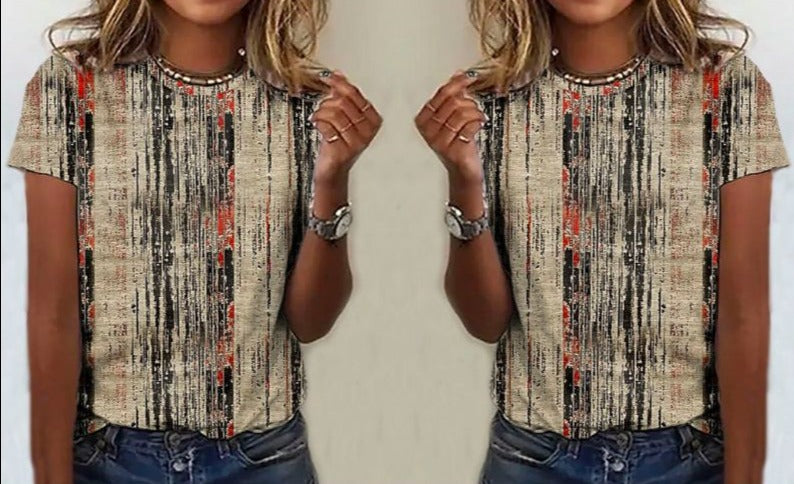 Casual Vintage Bedrucktes T-Shirt
