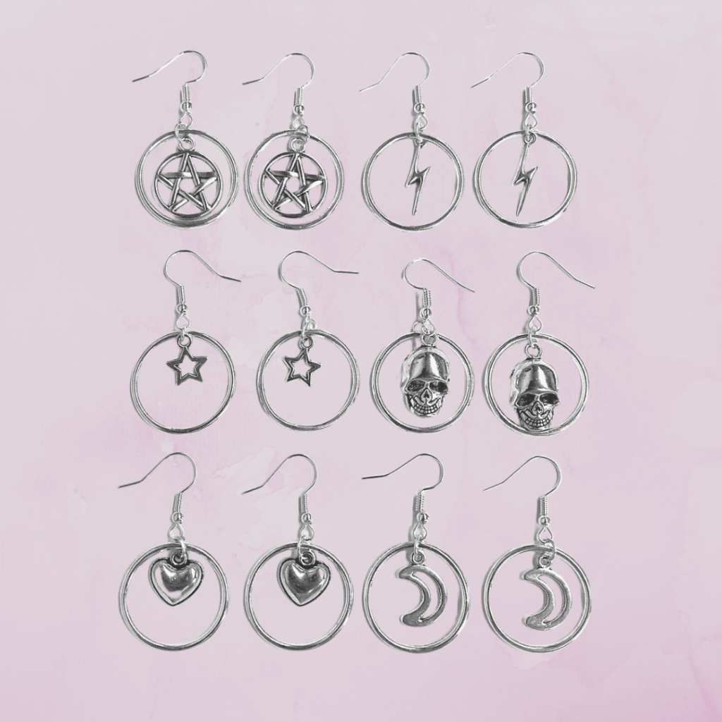 Silver Circle Charm Earrings | Shop Nory