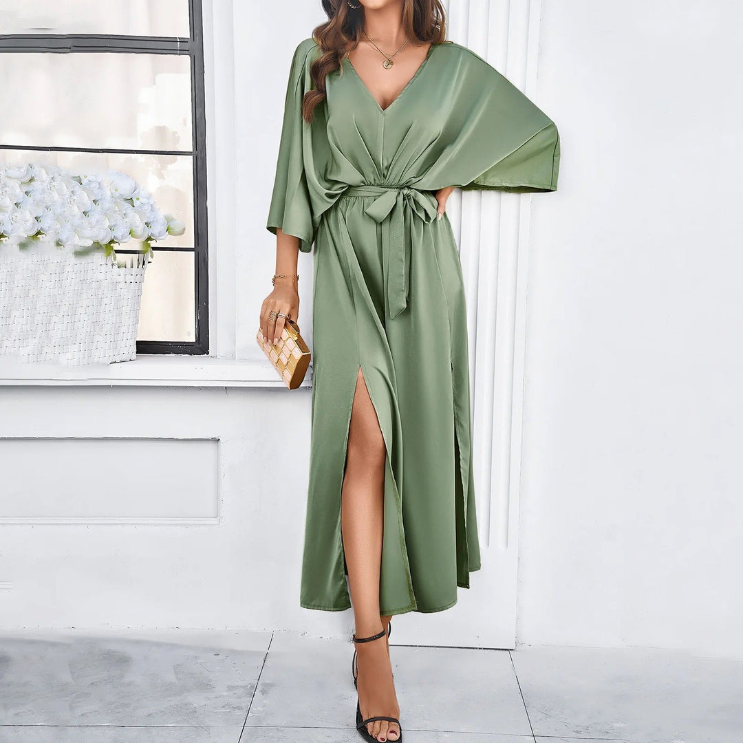 V-Ausschnitt Kleid mit Schlitz für Frauen