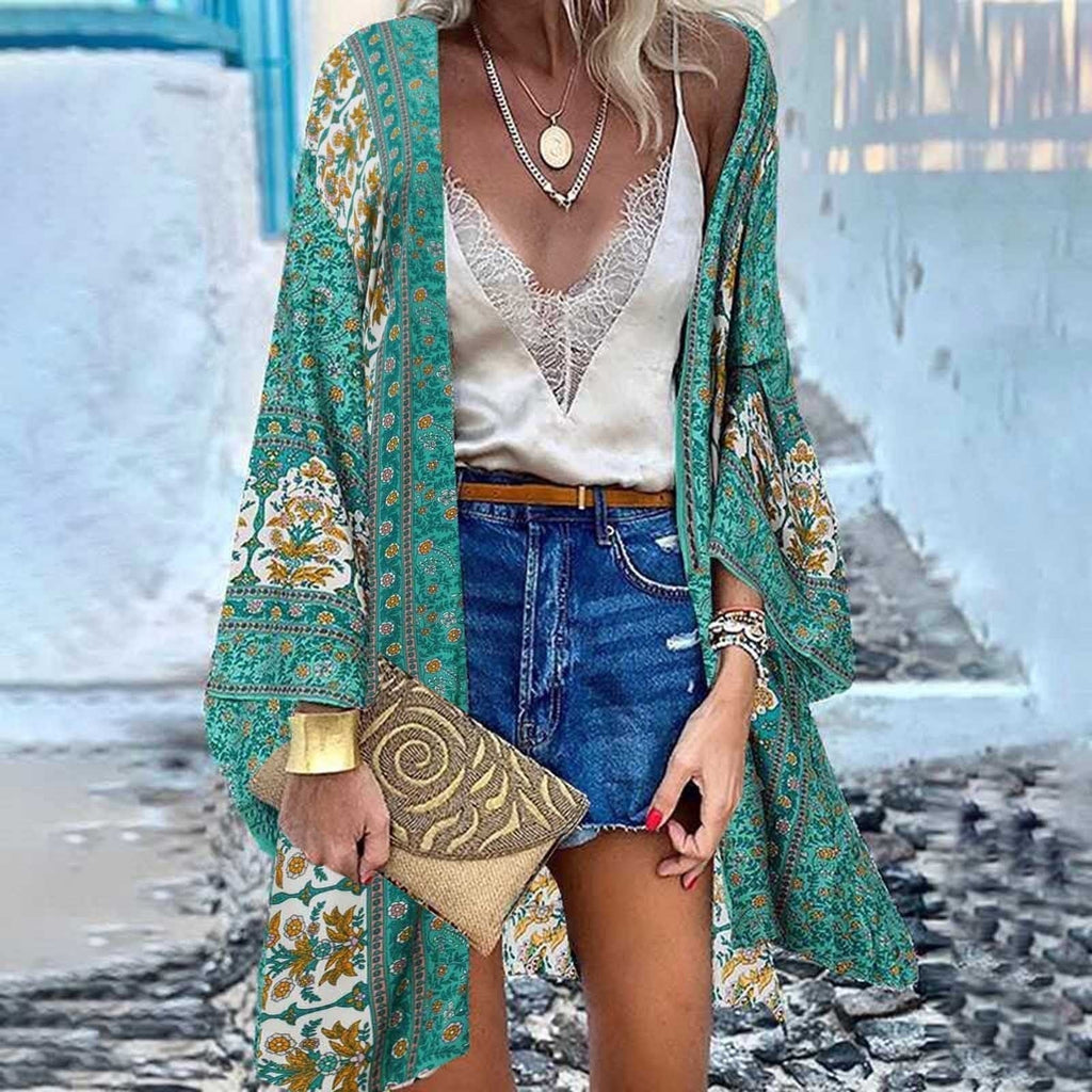 Kimono Erhöhe Deine Sommergarderobe mit Unserem Farbenfrohen Bedruckten Kimono