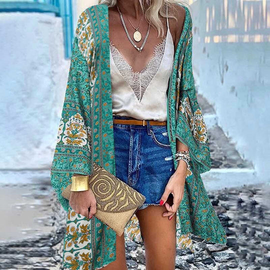 Kimono Erhöhe Deine Sommergarderobe mit Unserem Farbenfrohen Bedruckten Kimono
