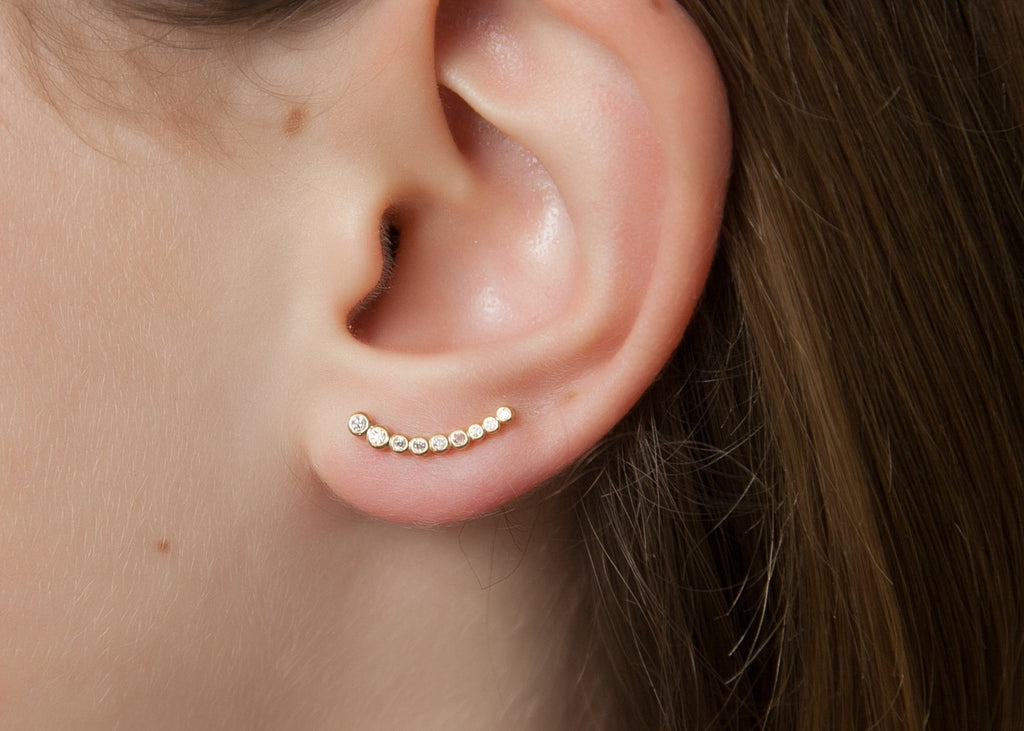 Vergoldete Ohrklemmen mit Strass – Moderne Eleganz mit funkelndem Glanz | Shop Nory