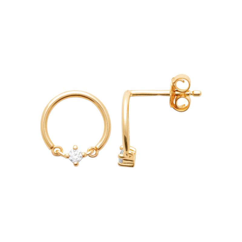 Vergoldete runde Ohrringe mit Zirkonia – Eleganz und Glanz in Perfektion | Shop Nory